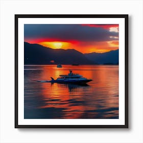 Sunset In Vancouver Art Print