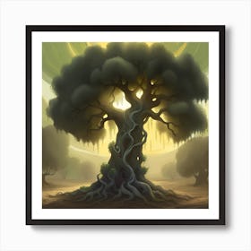 Sun drenched tree Art Print