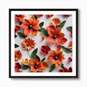 Autumn Flowers Art Print