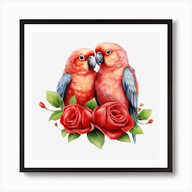 Couple Of Parrots 7 Art Print