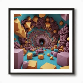 Tunnel Of Cubes Art Print