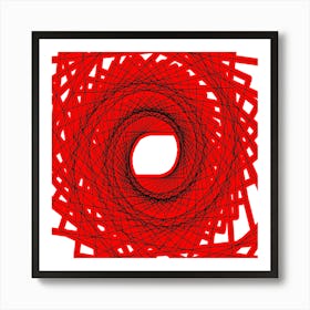 Abstract Red Spiral Art Print