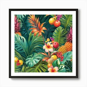 Tropical Jungle paintings art print 3 Art Print