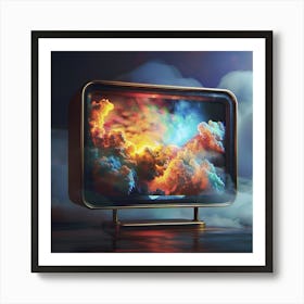 Tv In The Clouds Art Print