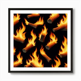Realistic Fire Flat Surface For Background Use (74) Art Print