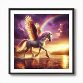 Unicorn With Rainbow 1 Art Print