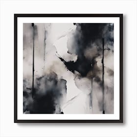 Abstract Minimalist Painting That Represents Duality, Mix Between Watercolor And Oil Paint, In Shade (32) Art Print