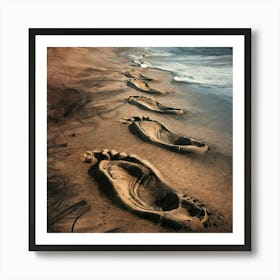 Footprints In The Sand Art Print