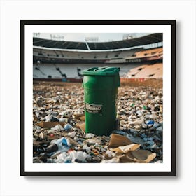 Garbage Can In Stadium Art Print