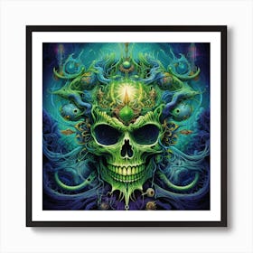 Psychedelic Skull 10 Art Print