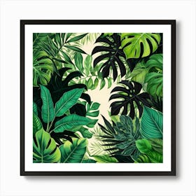 Tropical Leaves Background 1 Art Print