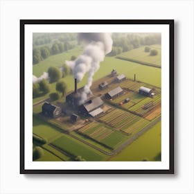 Aerial View Of A Farm 12 Art Print