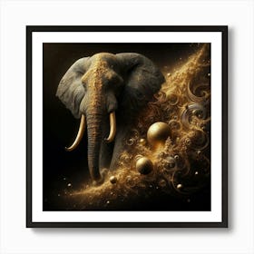 Golden Elephant 7 Art Print