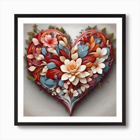 Heart Of Flowers 5 Art Print