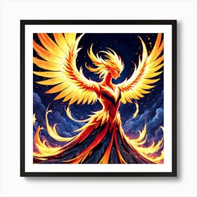 A Phoenix Rising From The Ashes Embodying Rebirth And Resilience 7 Art Print