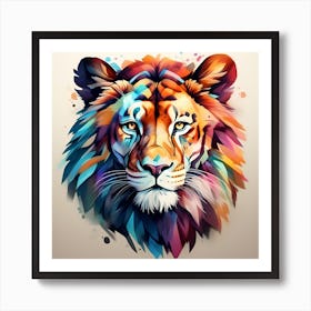 Colorful Tiger Head 1 Art Print