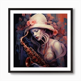Saxophone Girl Art Print