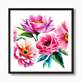 Peony Flowers Art Print