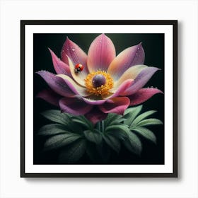 Macro shot Lotus Flower Art Print