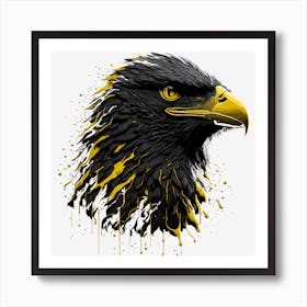 Eagle Golden splash Art Print