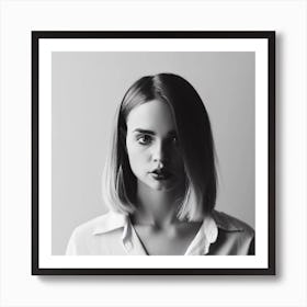 Black And White Portrait Of A Woman Art Print