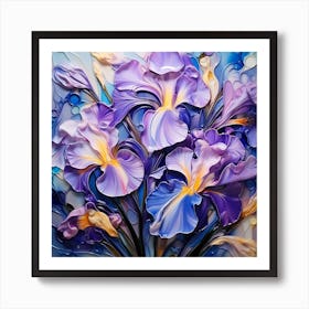 Purple Irises 12 Art Print