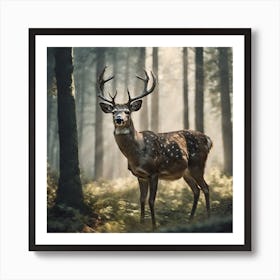 Deer In The Forest 66 Art Print
