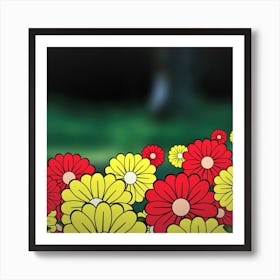 Abstract Flower Background Art Print