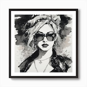 Black And White Watercolor Painting Art Print