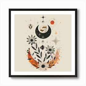 Minimalist Boho Celestial Moon 25 Art Print