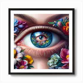 Eye Of Flowers Art Print