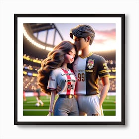 Soccer Couple 2 Art Print