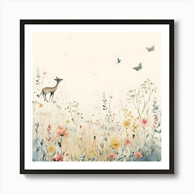 Deer In The Meadow Art Print