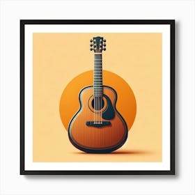 Guitar On A Yellow Background Art Print