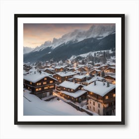 Switzerland At Dusk 1 Art Print