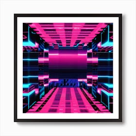 Neon Tunnel - Neon Stock Videos & Royalty-Free Footage Art Print