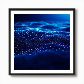 An Abstract Intricate Network Design Glowing With Intense Blue Astounding Waves Coursing Through C 2 1 Art Print