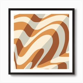 Tan Stripe Cloth Surface Abstract Square Art Print