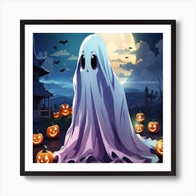 Cute ghost Art Print