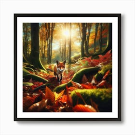 Fox In The Forest Art Print