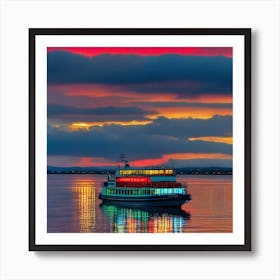 Sunset Cruise Ship 31 Art Print