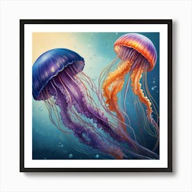 Jellyfishes Art Print