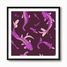 Purple Koi Fish 1 Art Print