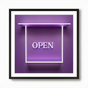 Open Shelf On Purple Wall Art Print