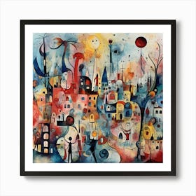 Watercolour Dreams Across Time Art Print