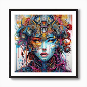 Cyborg Woman Art Print