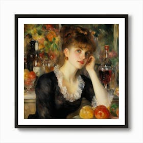 Lady At The Table Art Print