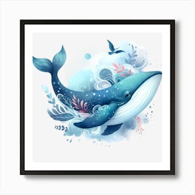 Whale In The Sea Art Print