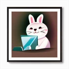 Bunny Reading A Book Poster