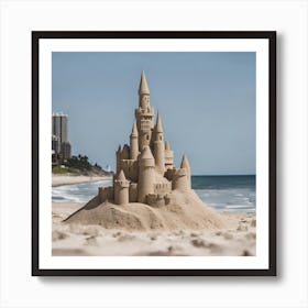 Sand Castle On The Beach Art Print